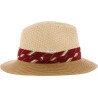 Chapeau de paille à grand bord décoration foulard. Protection UPF 30