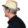 Small brim hat in paper straw with bounded edge