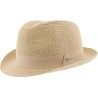 Chapeau enfant paille papier chiné + gros grain uni