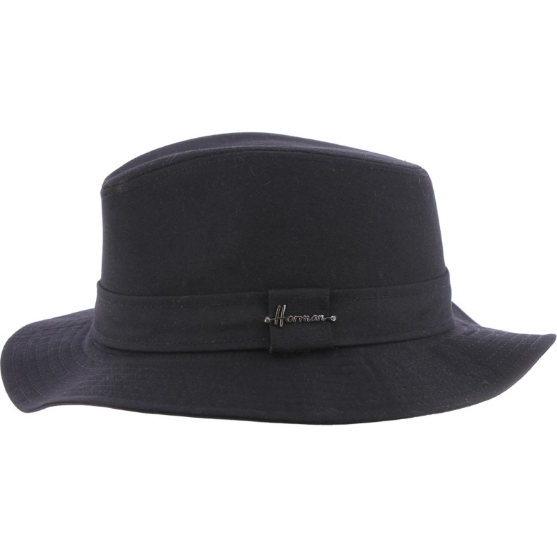 Chapeau formé en coton huilé imperméable uni