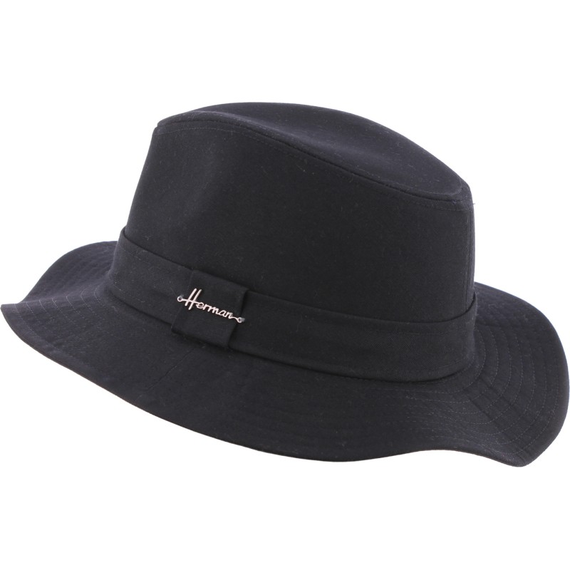 Chapeau formé en coton huilé imperméable uni