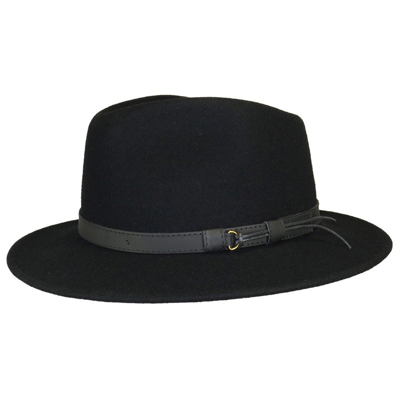 Chapeau feutre uni + ceinture