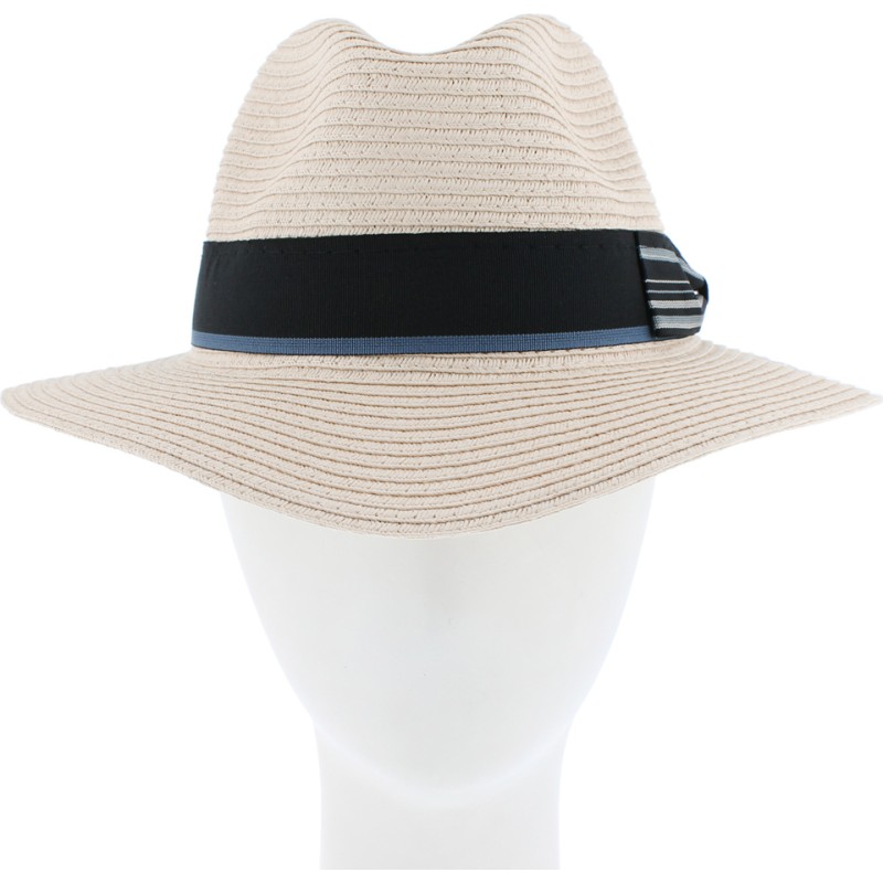 Chapeau grand bord en paille papier cousue