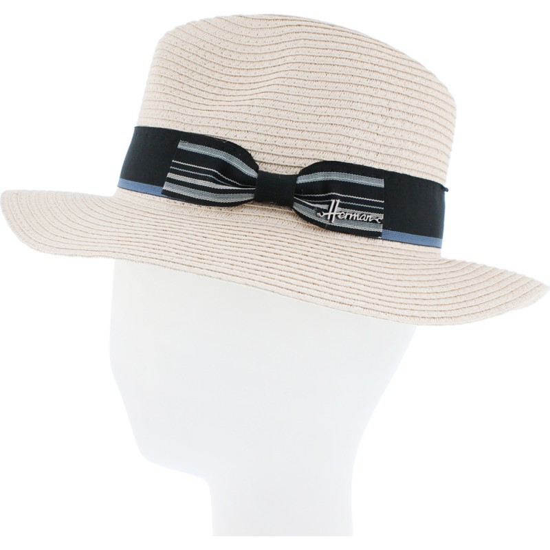 Chapeau grand bord en paille papier cousue