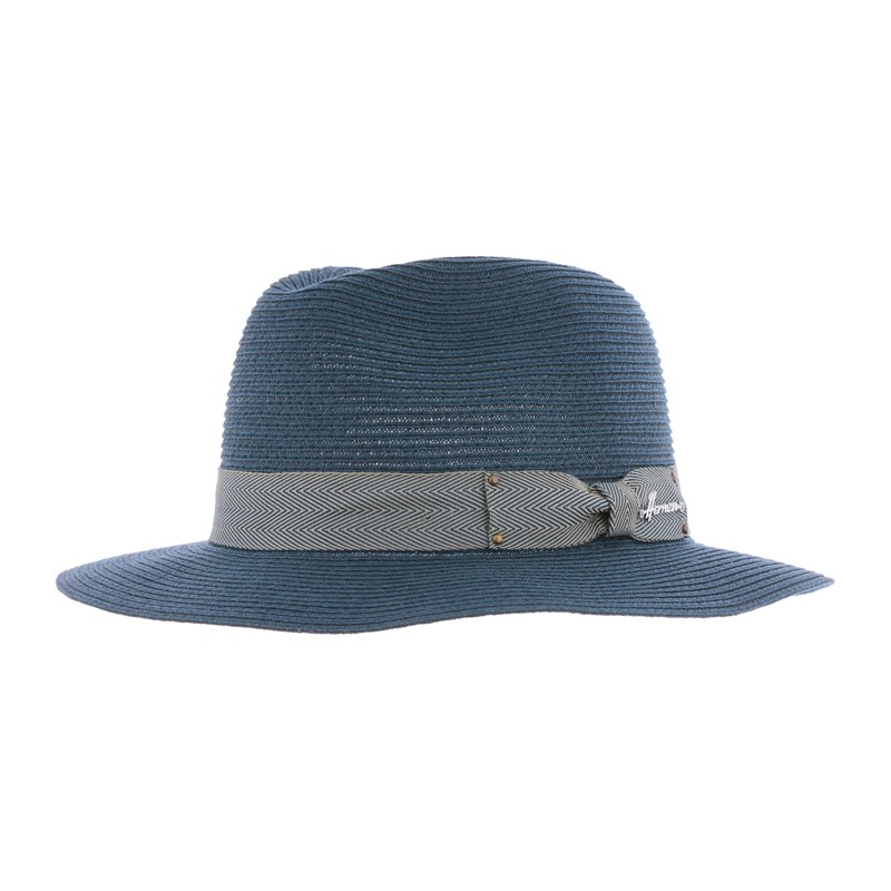 Chapeau grand bord uni en paille papier cousue Chapeau grand bord uni en paille papier cousue