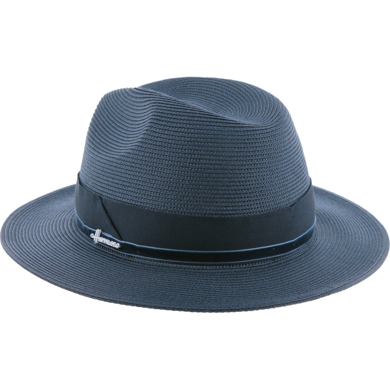Chapeau grand bord uni en paille polypropylène cousue, résistant à la