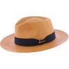 Chapeau "Panama" grand bord en bicolore contraste avec son gros grain