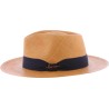 Chapeau "Panama" grand bord en bicolore contraste avec son gros grain