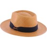 Chapeau "Panama" grand bord en bicolore contraste avec son gros grain