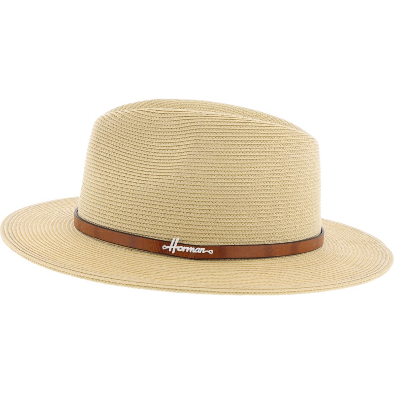 Chapeau grand bord en paille polypropylène cousue,imp