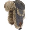 Chapka tricot torsadé unie + fausse fourrure