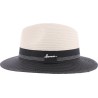 Chapeau grand bord en paille papier cousue bicolore