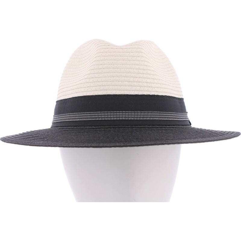 bicolour paper braid large brim hat