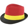 Chapeau paille papier aux couleurs de la Belgique