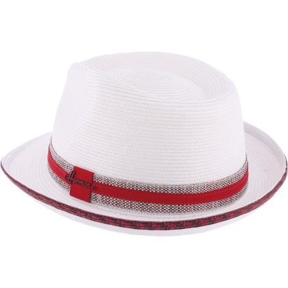 bicolour small brim hat