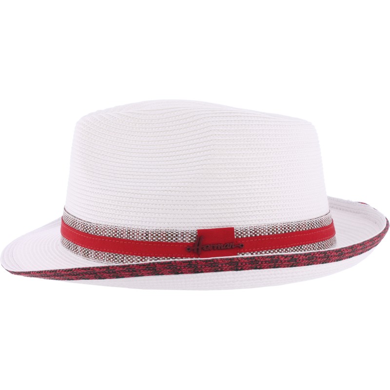 bicolour small brim hat