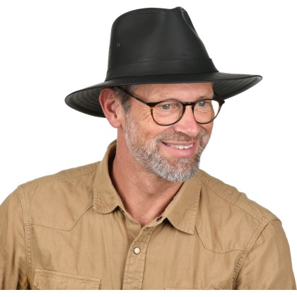 Chapeau pluie grand bord imperméable ou tissu effet dél