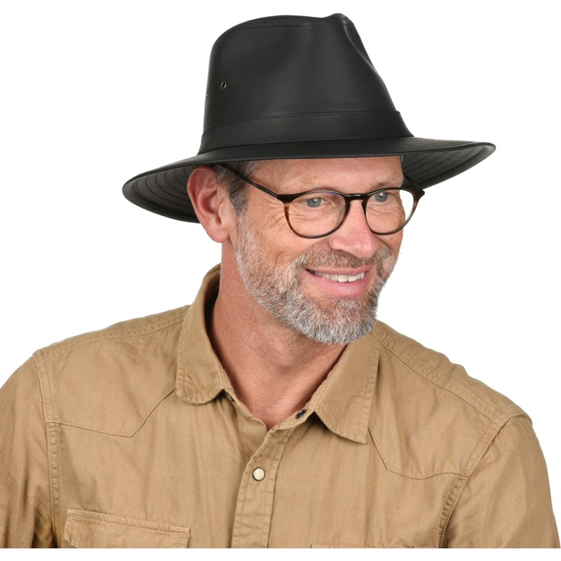 Chapeau pluie grand bord imperméable ou tissu effet dél