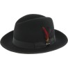 Chapeau feutre uni avec gros grain uni et plume