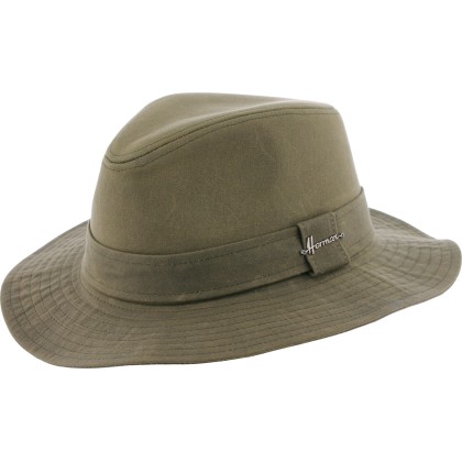 Chapeau formé en coton huilé imperméable uni