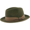 Chapeau petit bord en feutre uni avec gros grain uni + noeud
