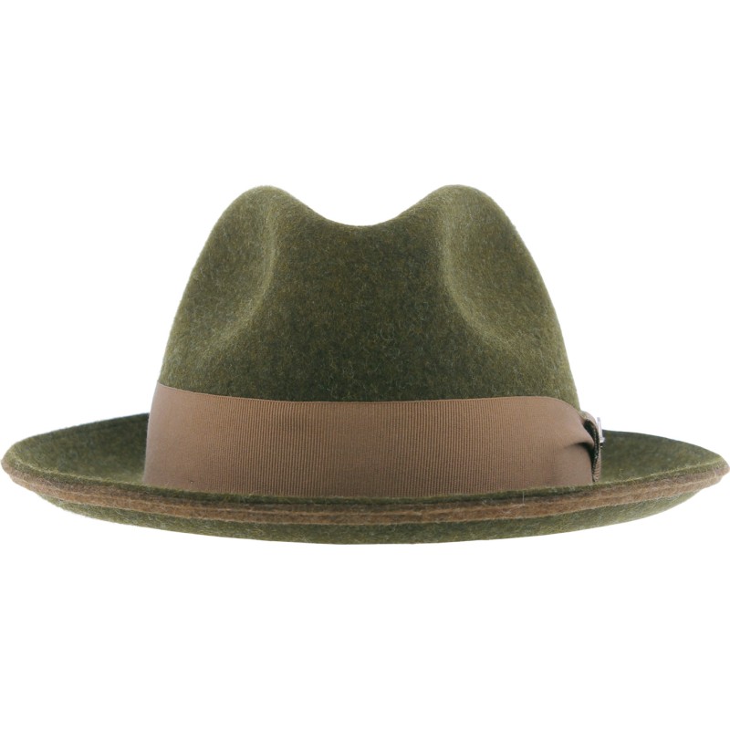 Chapeau petit bord en feutre uni avec gros grain uni + noeud