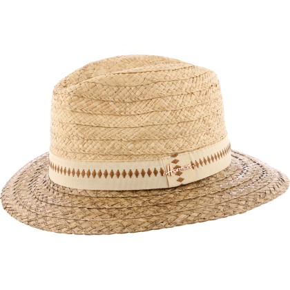 Chapeau grand bord en paille raffia et tournesol