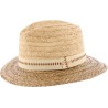 Chapeau grand bord en paille raffia et tournesol