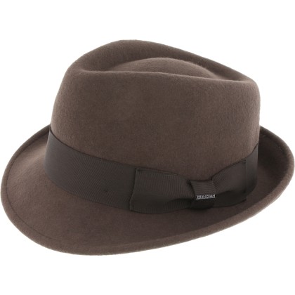 Chapeau feutre petit bord + gros grain ton sur ton