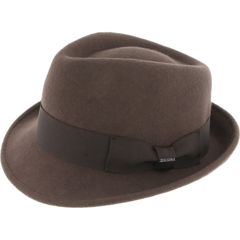 Chapeau feutre petit bord + gros grain ton sur ton