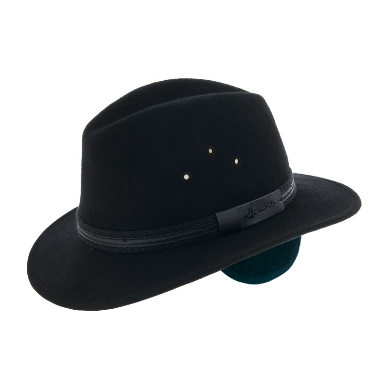 Wool felt hat with ear protection