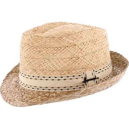 Chapeau petit bord en paille raphia et tournesol