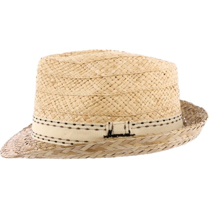 Chapeau petit bord en paille raphia et tournesol