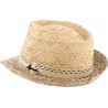 Chapeau petit bord en paille raphia et tournesol