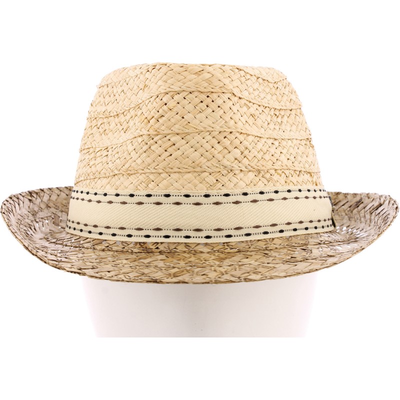 Chapeau petit bord en paille raphia et tournesol