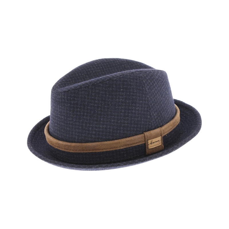 Chapeau petit bord homme avec ceinture en faux cuir