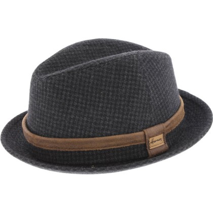 Chapeau petit bord homme avec ceinture en faux cuir