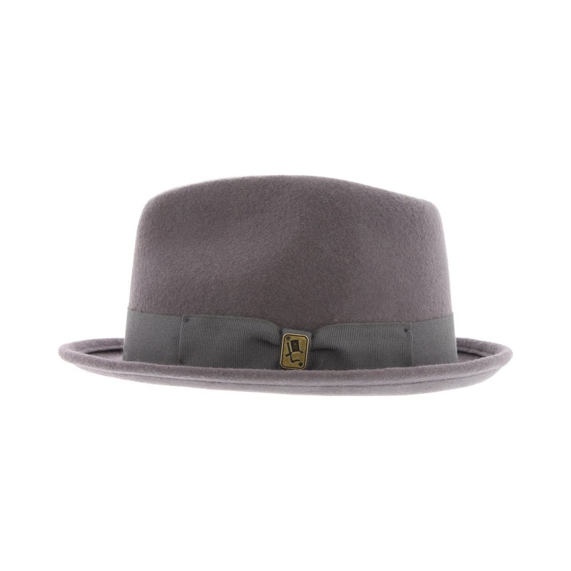 Chapeau feutre uni petit bord avac gros grain uni + noeud