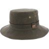Chapeau grand bord coton huilé uni avec piping  et oeil
