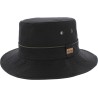 Chapeau grand bord coton huilé uni avec piping  et oeil