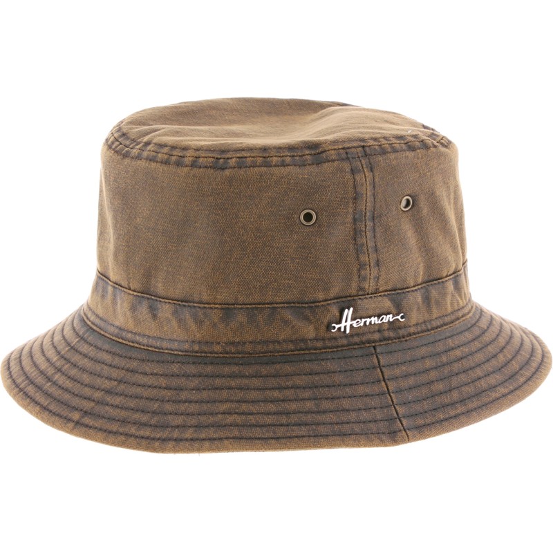 chapeau bob herman de pluie tissu effet delave