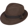 Chapeau feutre petit bord relevé à l'arrière uni + gros grain uni