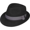 Chapeau feutre petit bord relevé à l'arrière uni + gros grain uni