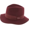 Chapeau feutre petit bord droit uni avec ruban uni