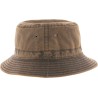 chapeau bob herman de pluie tissu effet delave marron