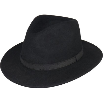 Chapeau feutre uni + ceinture cuir