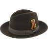 Chapeau feutre uni avec gros grain uni et plume