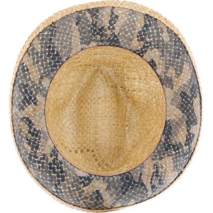 chapeau de paille avec imprimé dessous