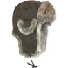 Chapka imitation cuir + fausse fourrure