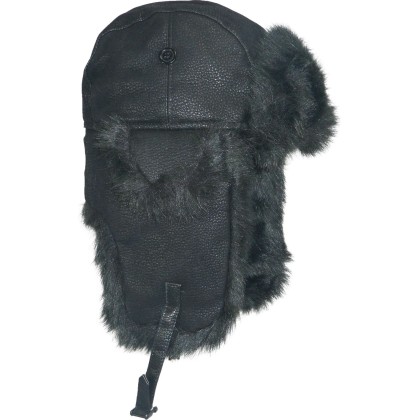 Chapka imitation cuir + fausse fourrure